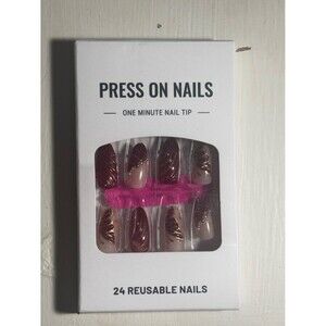 Red and Gold Butterfly Press-on Nails